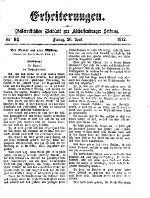 Erheiterungen (Aschaffenburger Zeitung) Freitag 26. April 1872