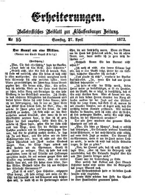 Erheiterungen (Aschaffenburger Zeitung) Samstag 27. April 1872