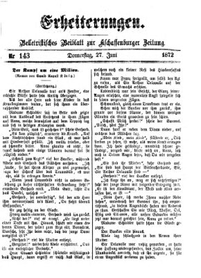 Erheiterungen (Aschaffenburger Zeitung) Donnerstag 27. Juni 1872