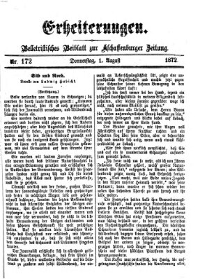 Erheiterungen (Aschaffenburger Zeitung) Donnerstag 1. August 1872