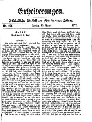 Erheiterungen (Aschaffenburger Zeitung) Freitag 30. August 1872