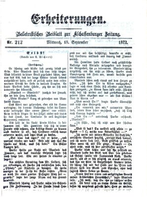 Erheiterungen (Aschaffenburger Zeitung) Mittwoch 18. September 1872