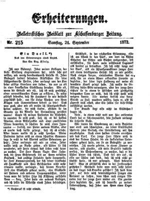 Erheiterungen (Aschaffenburger Zeitung) Samstag 21. September 1872