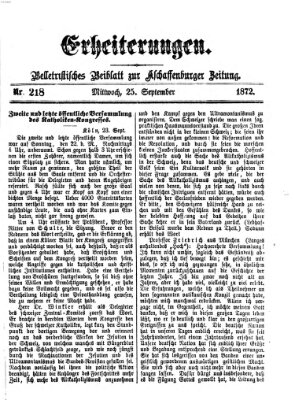 Erheiterungen (Aschaffenburger Zeitung) Mittwoch 25. September 1872