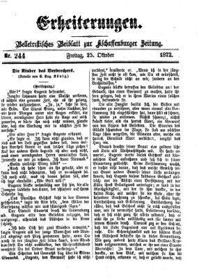 Erheiterungen (Aschaffenburger Zeitung) Freitag 25. Oktober 1872