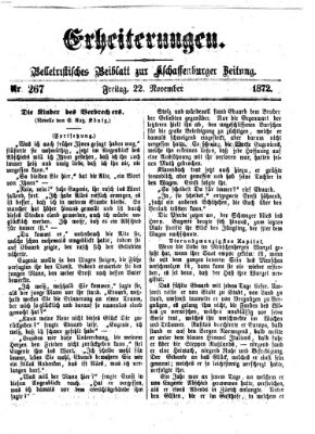 Erheiterungen (Aschaffenburger Zeitung) Freitag 22. November 1872