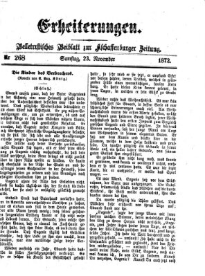 Erheiterungen (Aschaffenburger Zeitung) Samstag 23. November 1872