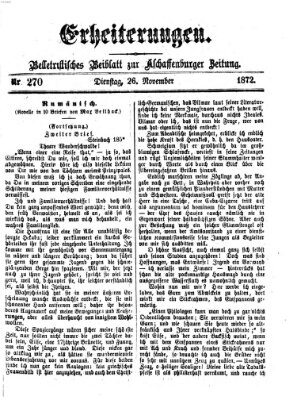 Erheiterungen (Aschaffenburger Zeitung) Dienstag 26. November 1872