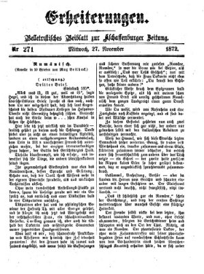 Erheiterungen (Aschaffenburger Zeitung) Mittwoch 27. November 1872