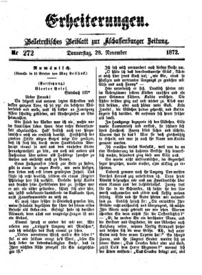 Erheiterungen (Aschaffenburger Zeitung) Donnerstag 28. November 1872