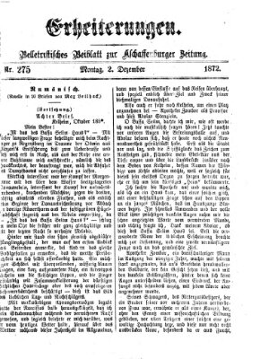 Erheiterungen (Aschaffenburger Zeitung) Montag 2. Dezember 1872