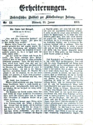 Erheiterungen (Aschaffenburger Zeitung) Mittwoch 22. Januar 1873