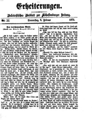 Erheiterungen (Aschaffenburger Zeitung) Donnerstag 6. Februar 1873