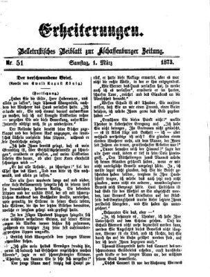 Erheiterungen (Aschaffenburger Zeitung) Samstag 1. März 1873