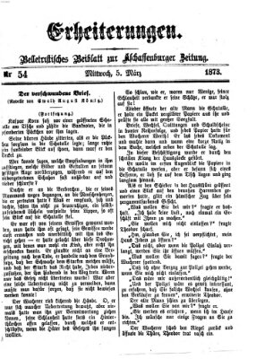 Erheiterungen (Aschaffenburger Zeitung) Mittwoch 5. März 1873