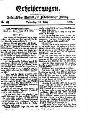 Erheiterungen (Aschaffenburger Zeitung) Donnerstag 13. März 1873