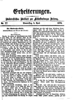 Erheiterungen (Aschaffenburger Zeitung) Donnerstag 3. April 1873