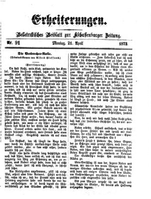 Erheiterungen (Aschaffenburger Zeitung) Montag 21. April 1873