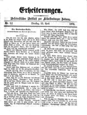 Erheiterungen (Aschaffenburger Zeitung) Dienstag 22. April 1873