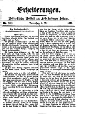 Erheiterungen (Aschaffenburger Zeitung) Donnerstag 1. Mai 1873