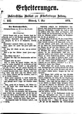 Erheiterungen (Aschaffenburger Zeitung) Mittwoch 7. Mai 1873