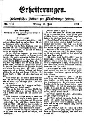 Erheiterungen (Aschaffenburger Zeitung) Montag 16. Juni 1873