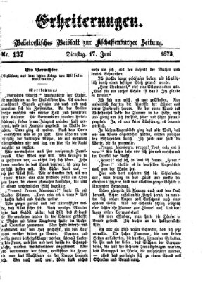 Erheiterungen (Aschaffenburger Zeitung) Dienstag 17. Juni 1873