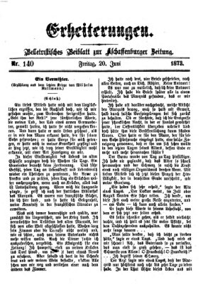 Erheiterungen (Aschaffenburger Zeitung) Freitag 20. Juni 1873