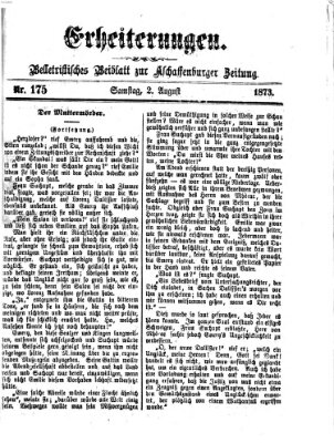 Erheiterungen (Aschaffenburger Zeitung) Samstag 2. August 1873