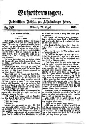 Erheiterungen (Aschaffenburger Zeitung) Mittwoch 20. August 1873