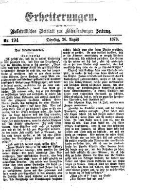 Erheiterungen (Aschaffenburger Zeitung) Dienstag 26. August 1873