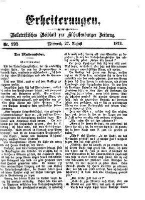 Erheiterungen (Aschaffenburger Zeitung) Mittwoch 27. August 1873