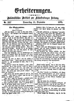 Erheiterungen (Aschaffenburger Zeitung) Donnerstag 11. September 1873