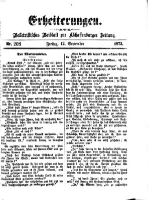 Erheiterungen (Aschaffenburger Zeitung) Freitag 12. September 1873