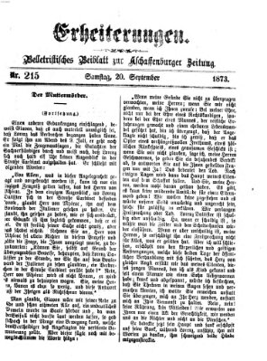 Erheiterungen (Aschaffenburger Zeitung) Samstag 20. September 1873