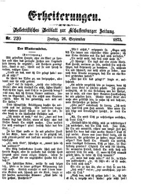 Erheiterungen (Aschaffenburger Zeitung) Freitag 26. September 1873