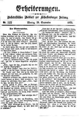 Erheiterungen (Aschaffenburger Zeitung) Montag 29. September 1873