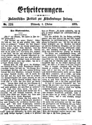 Erheiterungen (Aschaffenburger Zeitung) Mittwoch 1. Oktober 1873