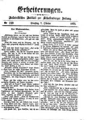 Erheiterungen (Aschaffenburger Zeitung) Dienstag 7. Oktober 1873