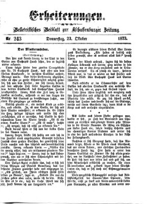 Erheiterungen (Aschaffenburger Zeitung) Donnerstag 23. Oktober 1873