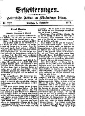 Erheiterungen (Aschaffenburger Zeitung) Dienstag 4. November 1873