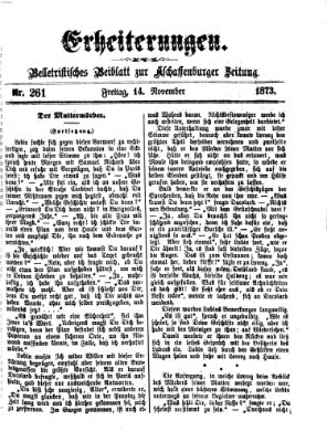 Erheiterungen (Aschaffenburger Zeitung) Freitag 14. November 1873