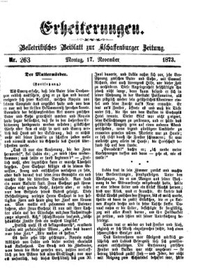 Erheiterungen (Aschaffenburger Zeitung) Montag 17. November 1873