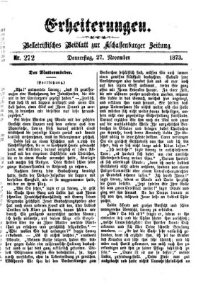 Erheiterungen (Aschaffenburger Zeitung) Donnerstag 27. November 1873