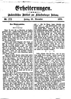 Erheiterungen (Aschaffenburger Zeitung) Freitag 28. November 1873