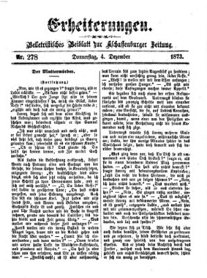 Erheiterungen (Aschaffenburger Zeitung) Donnerstag 4. Dezember 1873