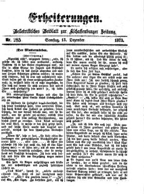 Erheiterungen (Aschaffenburger Zeitung) Samstag 13. Dezember 1873