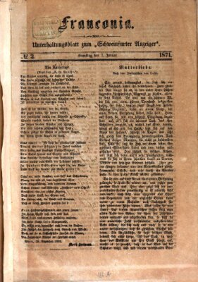 Franconia (Schweinfurter Anzeiger) Samstag 7. Januar 1871