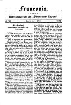 Franconia (Schweinfurter Anzeiger) Samstag 4. Februar 1871