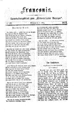 Franconia (Schweinfurter Anzeiger) Mittwoch 1. März 1871